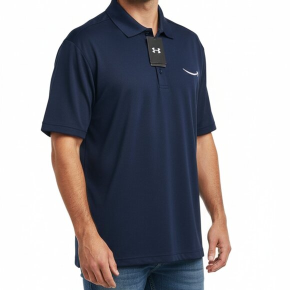 NWT Under Armour Men's 3XL Performance Corp Polo Shirt Navy Blue  4-Way Stretch - Picture 2 of 9